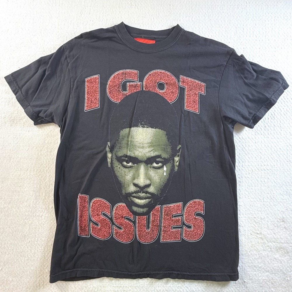 4Hunnid I Got Issues Graphic T-Shirt Mens Size M Black Short Sleeve YG Rap‎ Tee